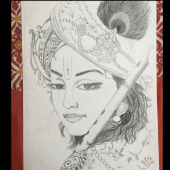 Lord Krishna Drawing Photo - Drawing Skill-saigonsouth.com.vn